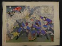 ６　2  日清交戦画譜　歌川国松画　木版彩色刷　６枚　袋付き