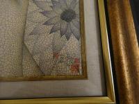 ６　2  真作　城景都　都口　２００２年　色鉛筆　ペン　マット内約27×20.5㎝　額約45×38×6㎝　毛筆サイン入り　外函入　ペン画　肉筆