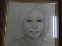 ６　2  真作　城景都　モナ・ヨウコ　ペン画　サイン　落款　マット内約39×30・5㎝　額約56×47×５㎝　外函入　肉筆画