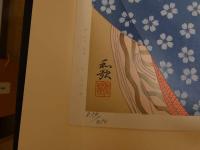 ６　2  和田和歌美人木版画　初雪　春愁　木版彩色刷　２葉揃　帙入