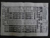 ６　2  役割番付（芝居番付）　京都四条南側芝居　興行人　都万太夫　布袋谷梅之丞　明治八年～十三年　木版刷　7枚