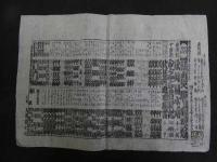 ６　2  役割番付（芝居番付）　京都四条南側芝居　興行人　都万太夫　布袋谷梅之丞　明治八年～十三年　木版刷　7枚