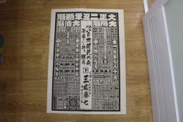 5　2  引札　略歴　大正二年　内外八百物諸乾物商　金沢市元五枚町　三由藤七　石版色刷　