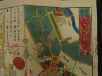 ６　2  牛込市谷　大久保絵図　嘉永7年新鐫　安政4年改　尾張屋清七板　木版彩色刷　江戸切絵図