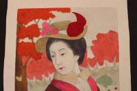 5　2  美人楓園ニ遊ブ　青木嘉吉　石版刷