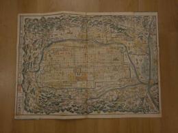 5　文久改正　新選京絵図　文久2年再版　44原好兵衛　木版彩色刷　約51.5×70㎝