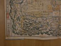 5　文久改正　新選京絵図　文久2年再版　44原好兵衛　木版彩色刷　約51.5×70㎝