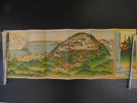 １３　西国第二十五番靈場　播州清水寺案内図絵　昭和二年　約１９．５cm～５３．５ｃｍ　鳥瞰図　他　両面印刷　戦前　古地図　古文書