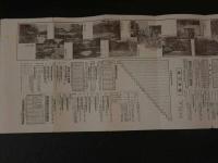 １３　比叡と嵐山　　戦前　鳥瞰図　賃金表　他　両面印刷　約19×52.5ｃｍ　古地図　古文書