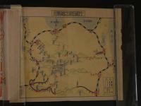 １３　鳥瞰図　十和田湖　約18×76ｃｍ　両面印刷　戦前　古地図　古文書