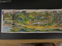 １３　平穏温泉及び付近名勝案内　鳥瞰図・案内　両面印刷　約18×76ｃｍ　戦前　古地図　古文書