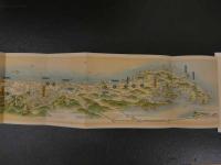 １３　石川県　温泉案内　　鳥瞰図・案内　両面印刷　約15.5×77cm　戦前　古地図　古文書