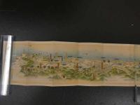 １３　石川県　温泉案内　　鳥瞰図・案内　両面印刷　約15.5×77cm　戦前　古地図　古文書