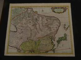 ６　８　アジア図　フレデリック・デ・ウィット　1680年頃　銅板手彩色約48×58㎝　