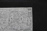 5３　坂東案内施絵図　江戸末期頃　木版墨刷　上部約29×39㎝　貼り合わせ部約24×33㎝　戦前　古文書　古地図