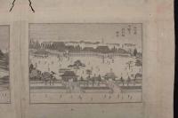 5３　京都　本願寺　仏光寺　名所絵　銅版画　台紙貼付　1枚約15×24㎝　計4枚　戦前　古文書