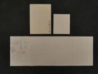 8３　狂歌・俳諧刷物　絵師不明　梅に牛　木版彩色刷　約20×56cm　袋・短冊付　1セット　木版画　摺物　古文書