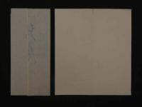 8　狂歌・俳諧刷物　絵師不明　牛の置物　木版彩色刷　約20×18cm　袋付　