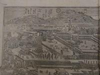3 5　大和国多武峯　談山神社之図　速水春暁原画　四方春翠再画　明治期　銅版刷　約37×51.5cm