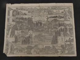 ３　5　日光両社名所全図　長谷川竹葉筆　明治15年　版図　約37×49cm