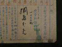 8　１　京都市下京高等小学校　明治27年　授業料領収書　約15×20cm