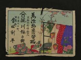 8　8　引札　萬染物悉皆所　瀧川弥兵衛　金田利平　木版色刷　約25×36cm　