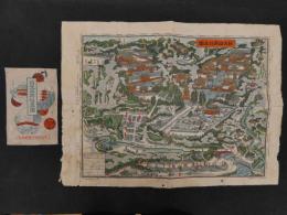8　8　日光山両社真図　銅版刷　約47×63cm　袋付　