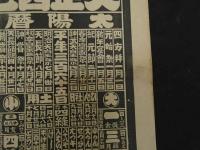 ８　5　引札　略暦　大正4年　諸国塩醤油油炭 并二 内外肥料各種販売所　乙訓郡淀村　堀上五郎平　石版3色刷　約53×38cm