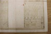 53　②引札　略暦　明治43年　和洋砂糖販売　大津市京町　西村甚三郎　石版色刷　約76.5×53㎝　戦前　広告　古文書