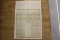 53　②引札　略暦　明治43年　和洋砂糖販売　大津市京町　西村甚三郎　石版色刷　約76.5×53㎝　戦前　広告　古文書