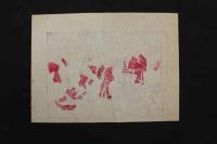 5　5　引札　引き札　牛にひかれて善光寺参り　布引観音　明治41年　木版2色刷　約24×33㎝