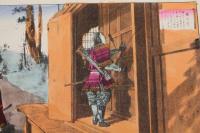 4　5　教訓歴史　石版色刷　約27.2ｘ36.6㎝