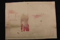 ４　5　小野道風看池蛙図　石版色刷　約29ｘ39.5㎝