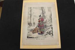 ４　5　源義経静二告別之図　吉原秀雄　明治21年　石版色刷　約48x31㎝