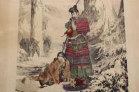 ４　5　源義経静二告別之図　吉原秀雄　明治21年　石版色刷　約48x31㎝