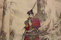 ４　5　源義経静二告別之図　吉原秀雄　明治21年　石版色刷　約48x31㎝