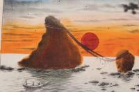 ４　5　勢州二見ヶ浦之昇旭　石版色刷　約36ｘ47㎝　