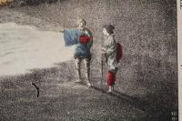 ４　5　勢州二見ヶ浦之昇旭　石版色刷　約36ｘ47㎝　