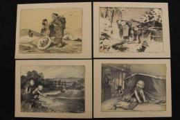 ４　5　子供の遊び（仮題）東京日本堂製　石版淡色刷　約19.5ｘ26㎝　12枚