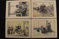 ４　5　子供の遊び（仮題）東京日本堂製　石版淡色刷　約19.5ｘ26㎝　12枚