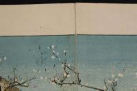 ４　5　梅見之図　明治婦人風俗画　石版色刷　約24.5ｘ44.5㎝