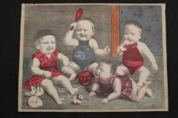 ４　5　4人の子供（仮題）出版者・出版年不明　石版色刷　約28.5ｘ38㎝