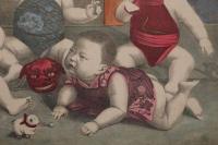 ４　5　4人の子供（仮題）出版者・出版年不明　石版色刷　約28.5ｘ38㎝