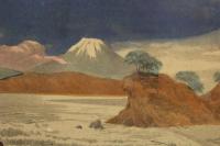 ４　5　富士が見える浜辺（仮題）出版者・出版年不明　石版色刷　27.5ｘ36.5㎝