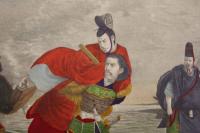 ８　６　後醍醐帝名和港　長来守護之図　渡邊忠久　明治20年　石版刷　明治　石版画