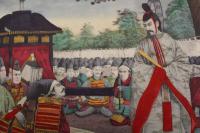 ８　６　楠公鳳輦奉迎之図　清水三寿　明治18年　石版色刷　明治　石版画