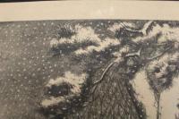 ６　5　貞婦常盤雪中伴三児図　石版刷約32.5×43.5㎝