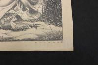 ６　5　貞婦常盤雪中伴三児図　石版刷約32.5×43.5㎝