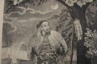 ６　5　児島高徳認詩図　石版刷　48.5×37㎝