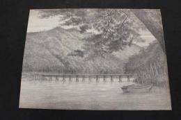 ６　5　渡月の橋か？　出版者・出版年不明　石版刷約35×47㎝